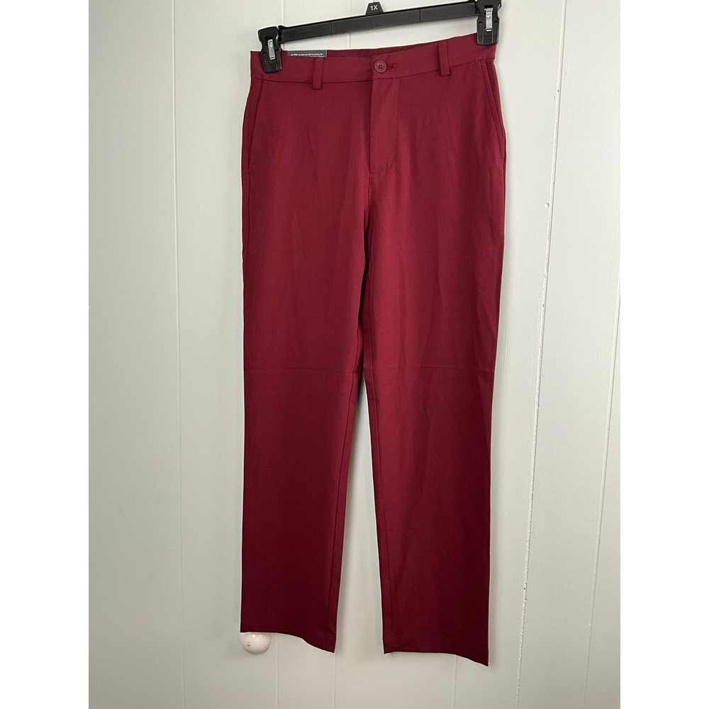 Vineyard Vines Performance Breaker Pant Red Straight Leg Golf Trousers Womens 14